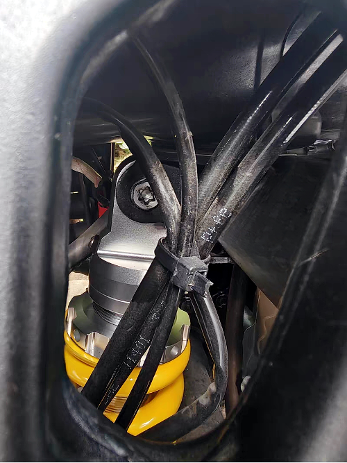 Installed rear shock absorber