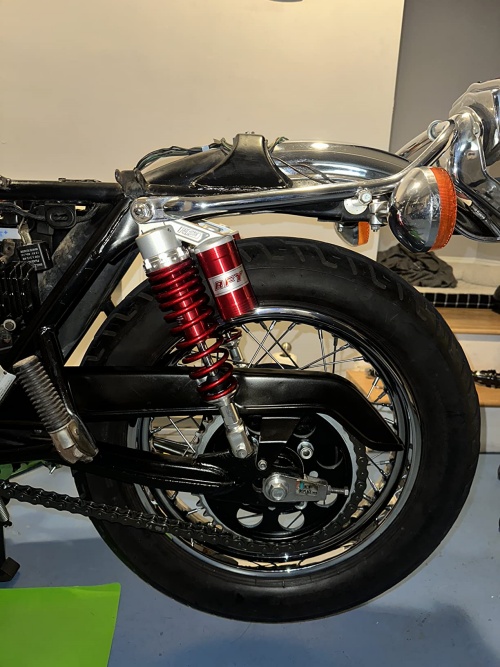 RFY SHOCK rear motorcycle shock absorber installed with correct spring preload and load setup
