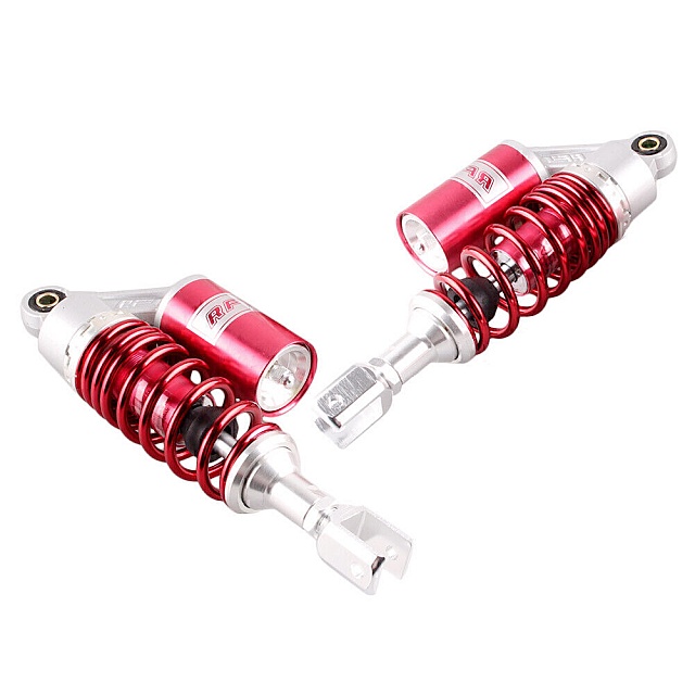 RFY 280mm & 295mm red Motorcycle Air Shock Absorbers - for Scooters, ATVs, and Dirt Bike